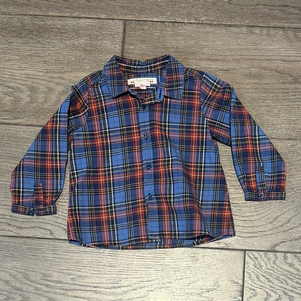 Bonpoint Little Boys Blue and Red Plaid Shirt